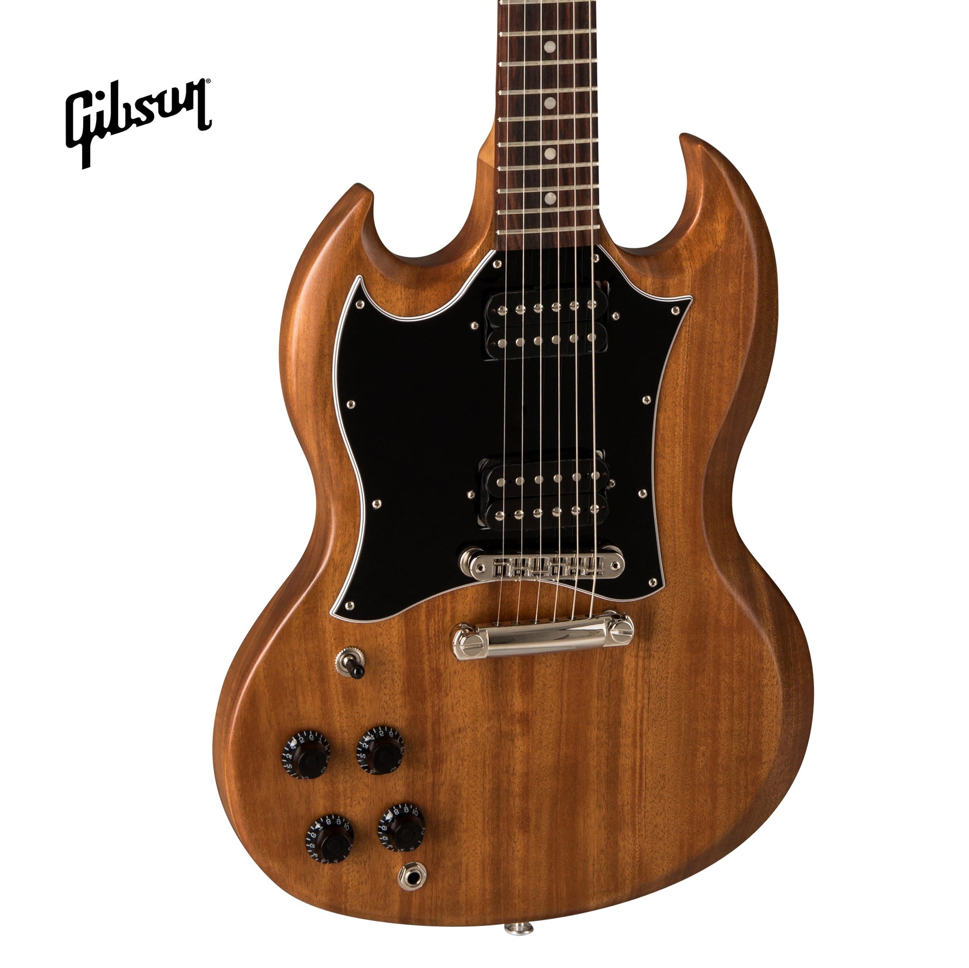 GIBSON SG TRIBUTE LEFT-HANDED ELECTRIC GUITAR - WALNUT VINTAGE GLOSS - Music Bliss Malaysia