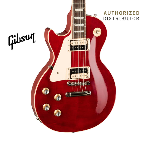 GIBSON LES PAUL CLASSIC LEFT-HANDED ELECTRIC GUITAR - TRANSLUCENT CHERRY - Music Bliss Malaysia