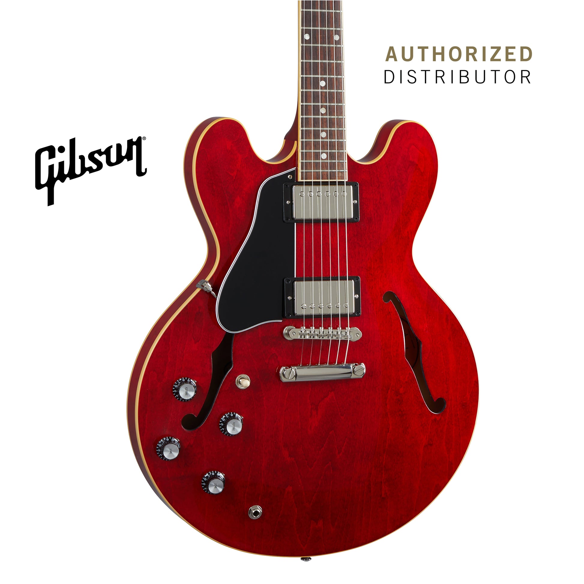 GIBSON ES-335 LEFT-HANDED SEMI-HOLLOWBODY ELECTRIC GUITAR - 60S CHERRY - Music Bliss Malaysia