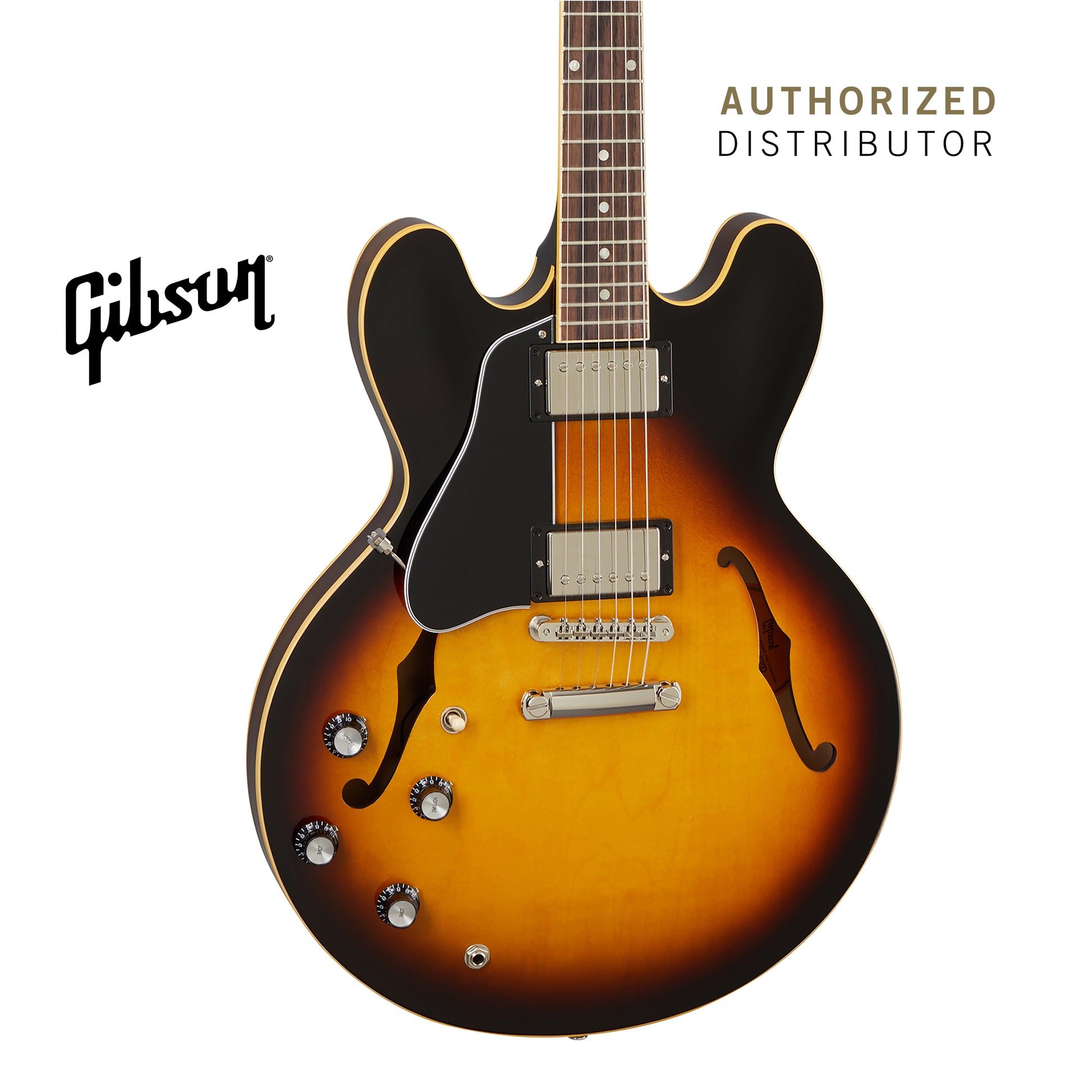 GIBSON ES-335 LEFT-HANDED SEMI-HOLLOWBODY ELECTRIC GUITAR - VINTAGE BURST - Music Bliss Malaysia