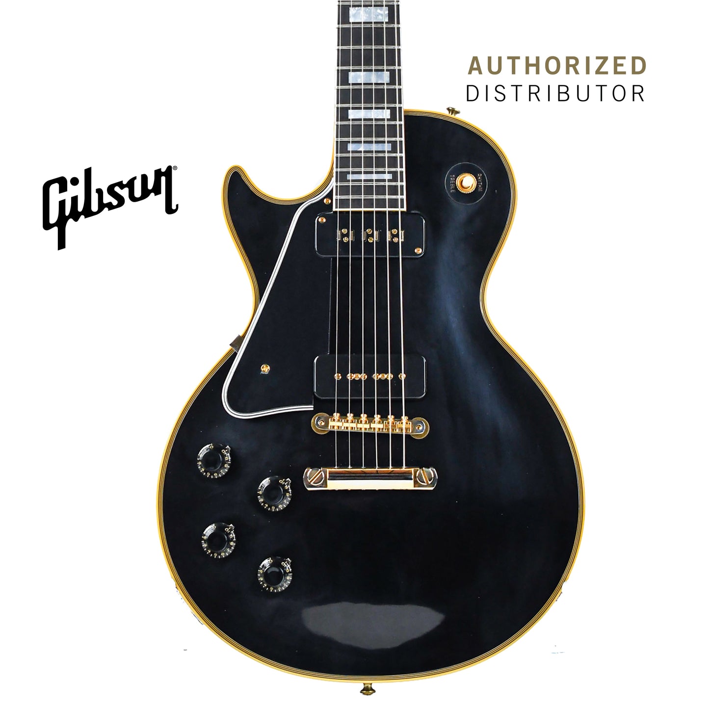GIBSON 1954 LES PAUL CUSTOM STAPLE PICKUP REISSUE VOS LEFT-HANDED ELECTRIC GUITAR - EBONY - Music Bliss Malaysia