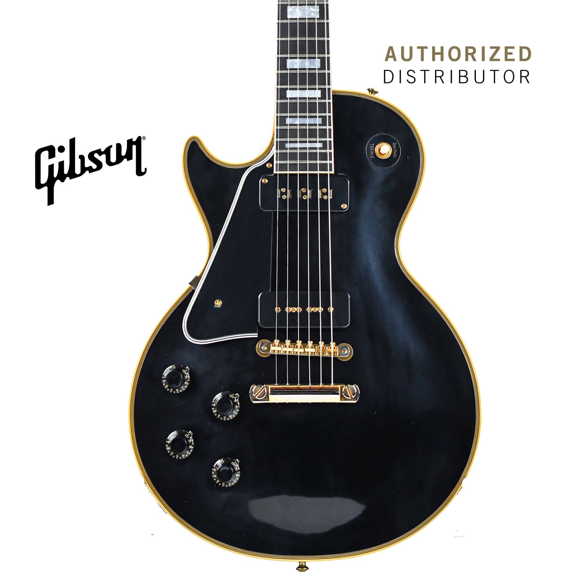 GIBSON 1954 LES PAUL CUSTOM STAPLE PICKUP REISSUE VOS LEFT-HANDED ELECTRIC GUITAR - EBONY - Music Bliss Malaysia
