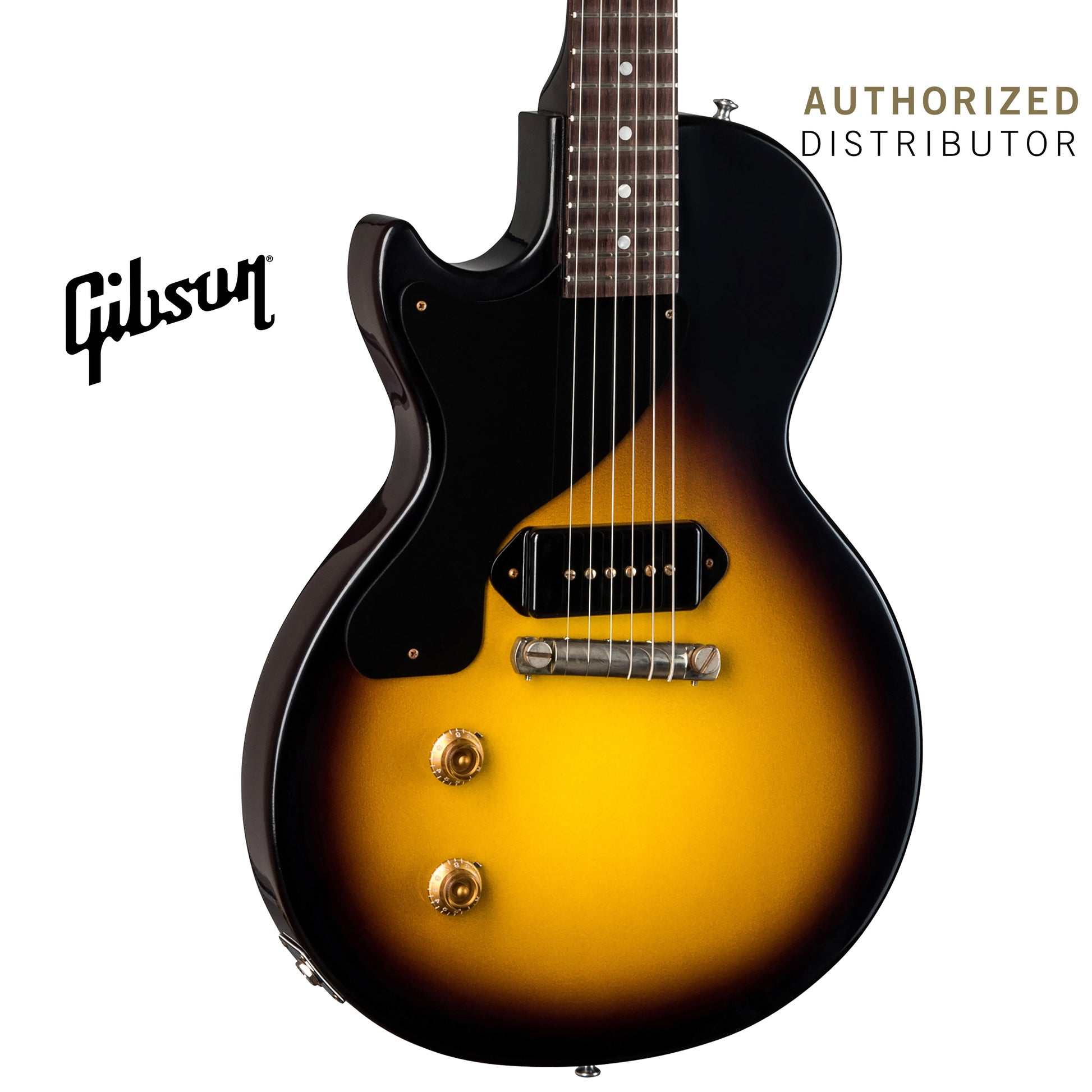 GIBSON 1957 LES PAUL JUNIOR SINGLE CUT REISSUE VOS LEFT-HANDED ELECTRIC GUITAR - VINTAGE SUNBURST - Music Bliss Malaysia