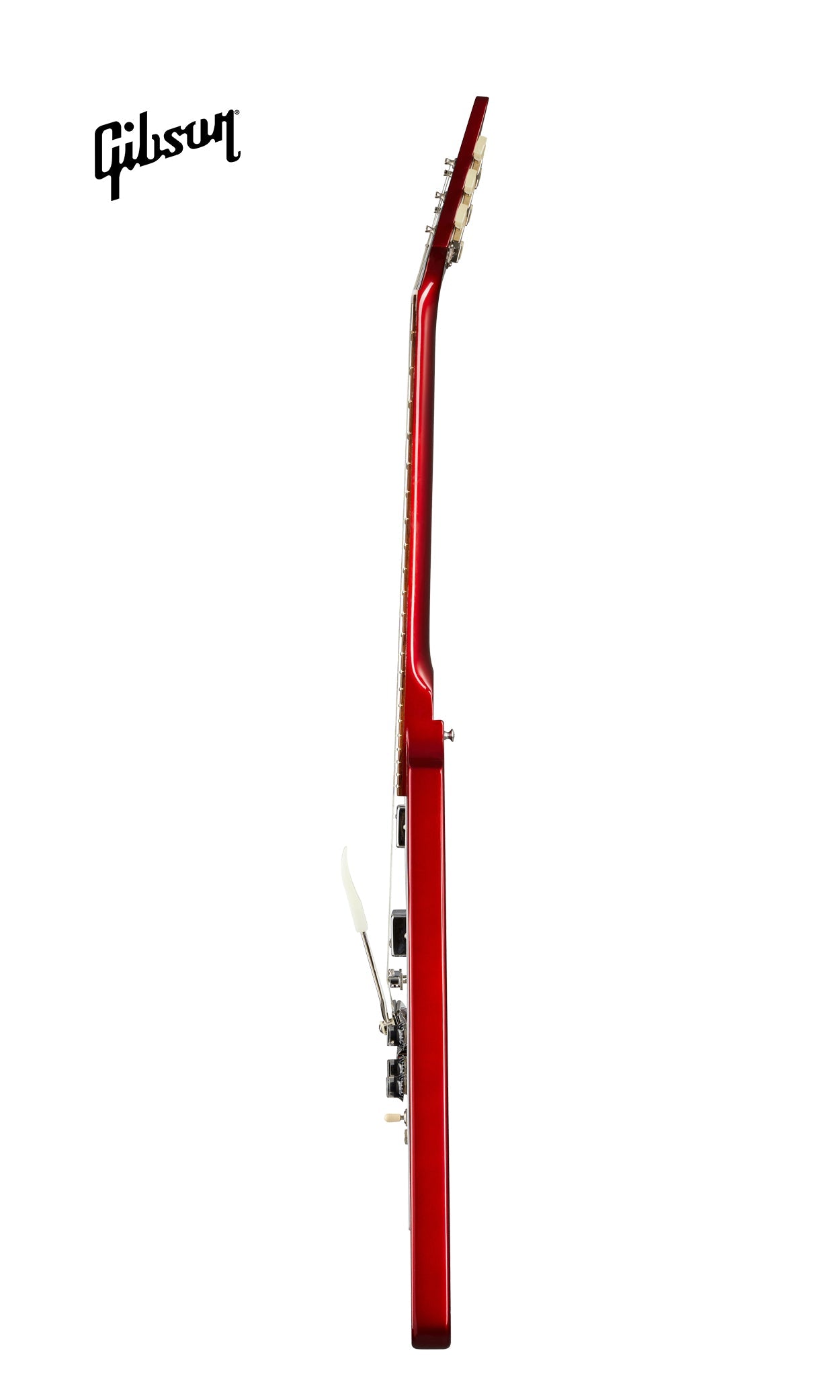 GIBSON 1967 MAHOGANY FLYING V REISSUE WITH MAESTRO VIBROLA GLOSS ELECTRIC GUITAR - SPARKLING BURGUNDY - Music Bliss Malaysia