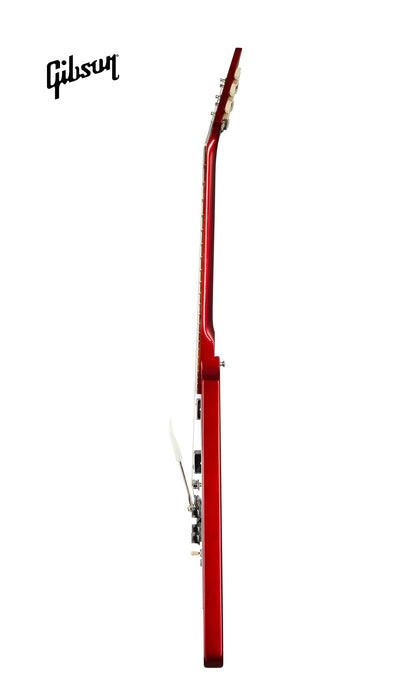 GIBSON 1967 MAHOGANY FLYING V REISSUE WITH MAESTRO VIBROLA GLOSS ELECTRIC GUITAR - SPARKLING BURGUNDY - Music Bliss Malaysia