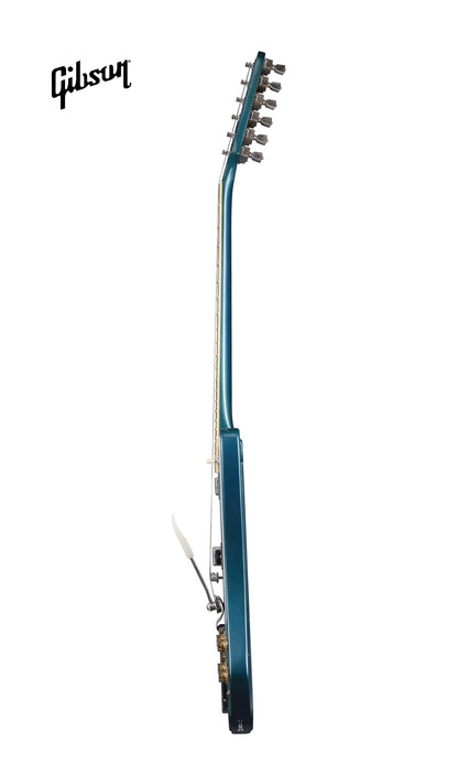 GIBSON 1963 FIREBIRD V WITH MAESTRO VIBROLA ULTRA LIGHT AGED ELECTRIC GUITAR - PELHAM BLUE - Music Bliss Malaysia