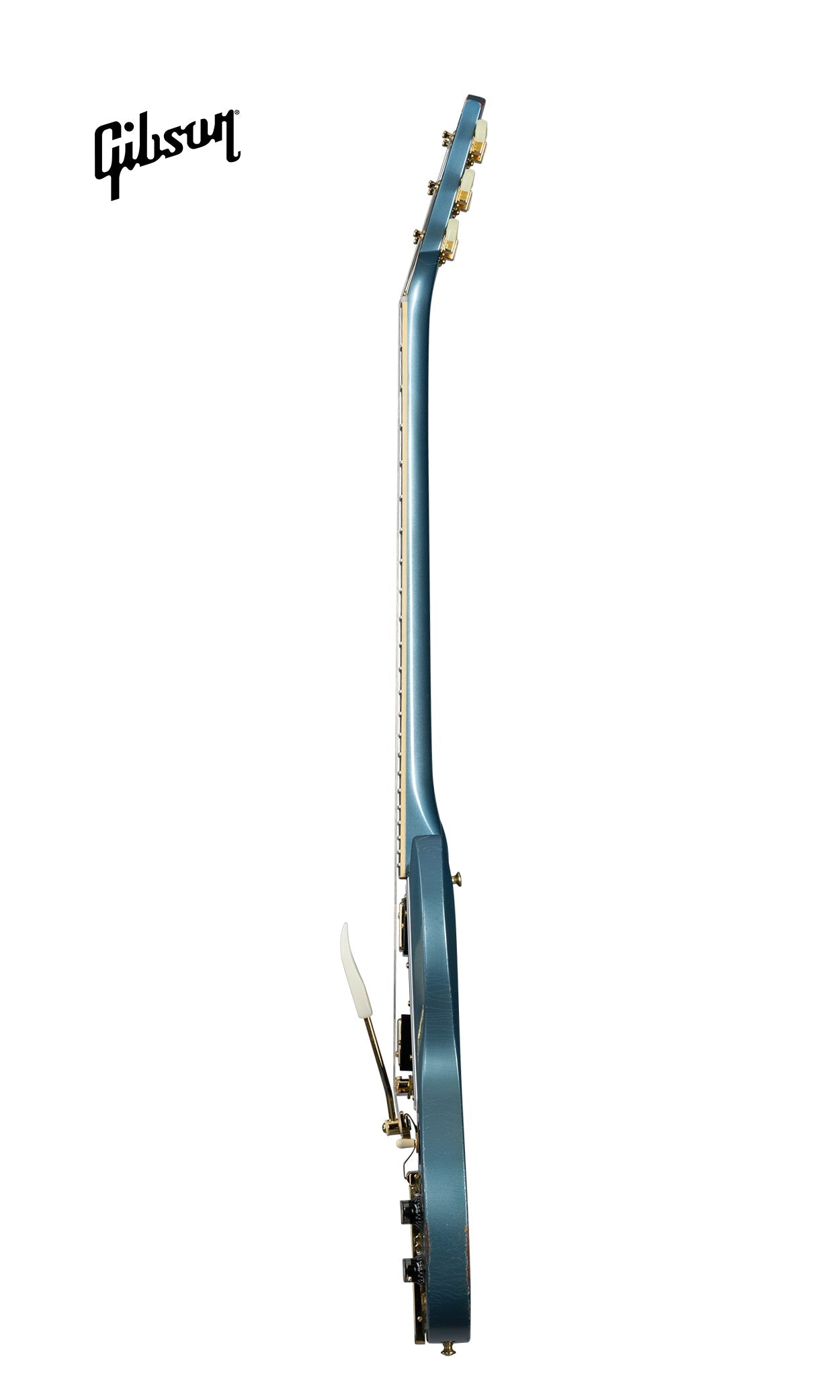 GIBSON 1964 SG STANDARD REISSUE WITH MAESTRO VIBROLA LIGHT AGED ELECTRIC GUITAR - ANTIQUE PELHAM BLUE - Music Bliss Malaysia