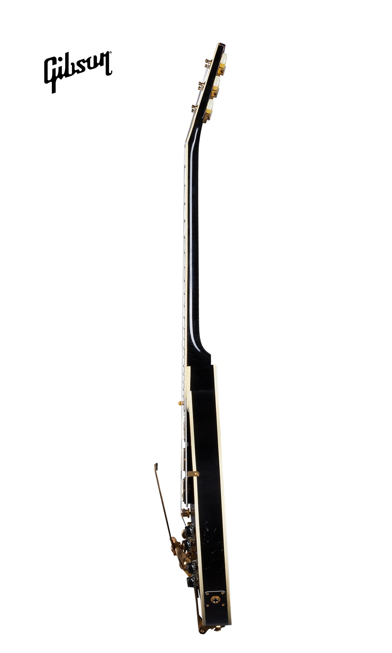 GIBSON 1957 LES PAUL CUSTOM REISSUE 3-PICKUP BIGSBY LIGHT AGED ELECTRIC GUITAR - EBONY - Music Bliss Malaysia