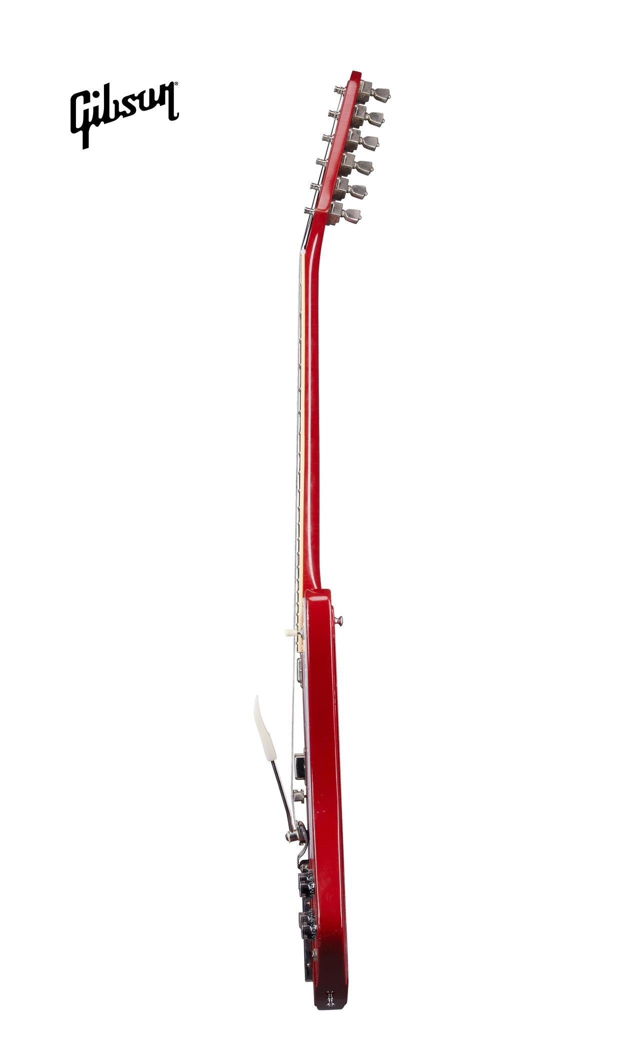 GIBSON 1963 FIREBIRD V WITH MAESTRO VIBROLA LIGHT AGED ELECTRIC GUITAR - CARDINAL RED - Music Bliss Malaysia