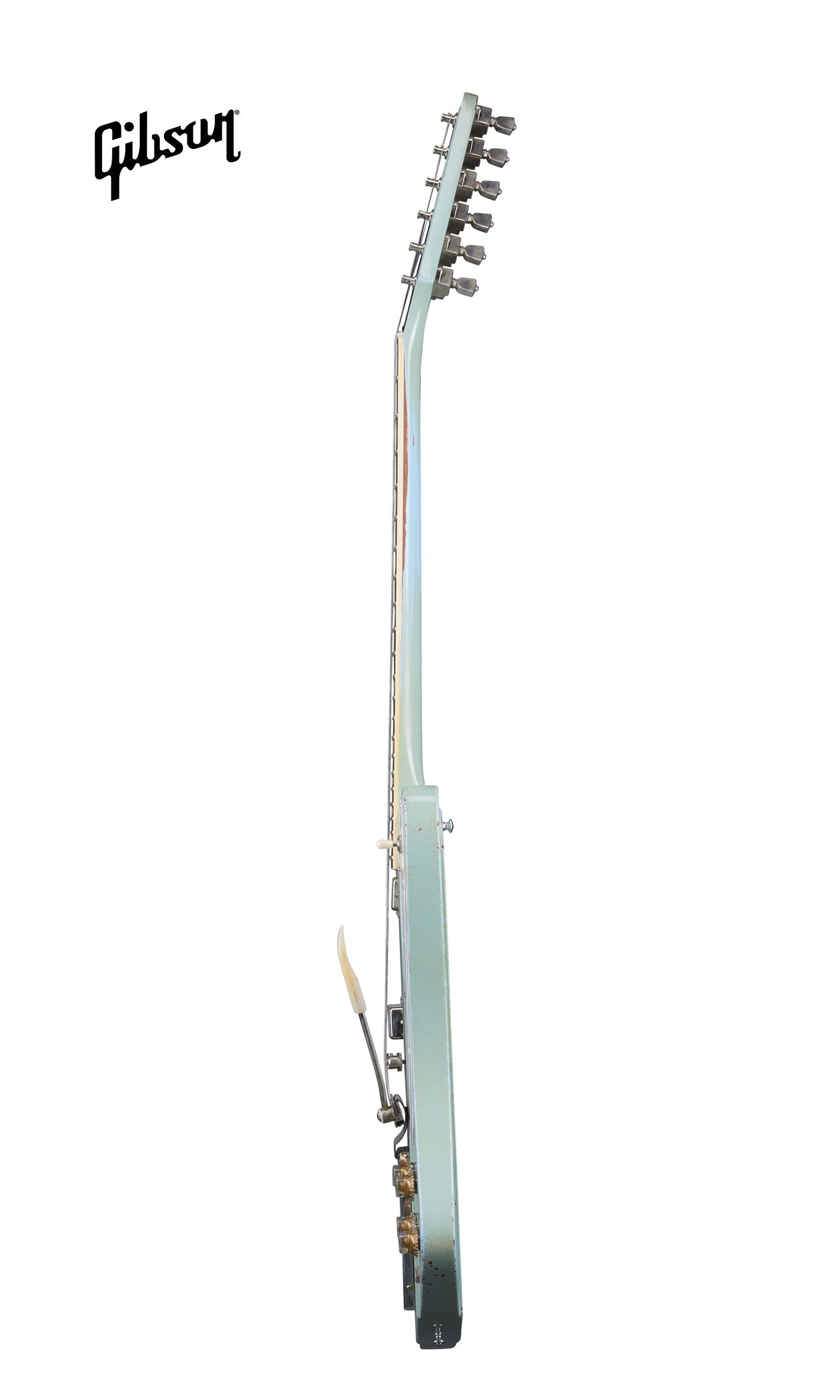 GIBSON 1963 FIREBIRD V WITH MAESTRO VIBROLA HEAVY AGED ELECTRIC GUITAR - ANTIQUE FROST BLUE - Music Bliss Malaysia