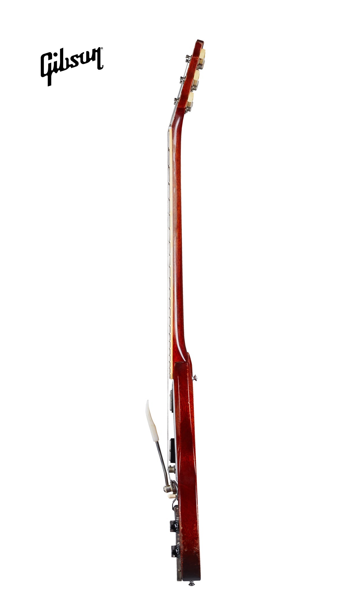 GIBSON 1964 SG STANDARD REISSUE WITH MAESTRO VIBROLA HEAVY AGED ELECTRIC GUITAR - FADED CHERRY - Music Bliss Malaysia