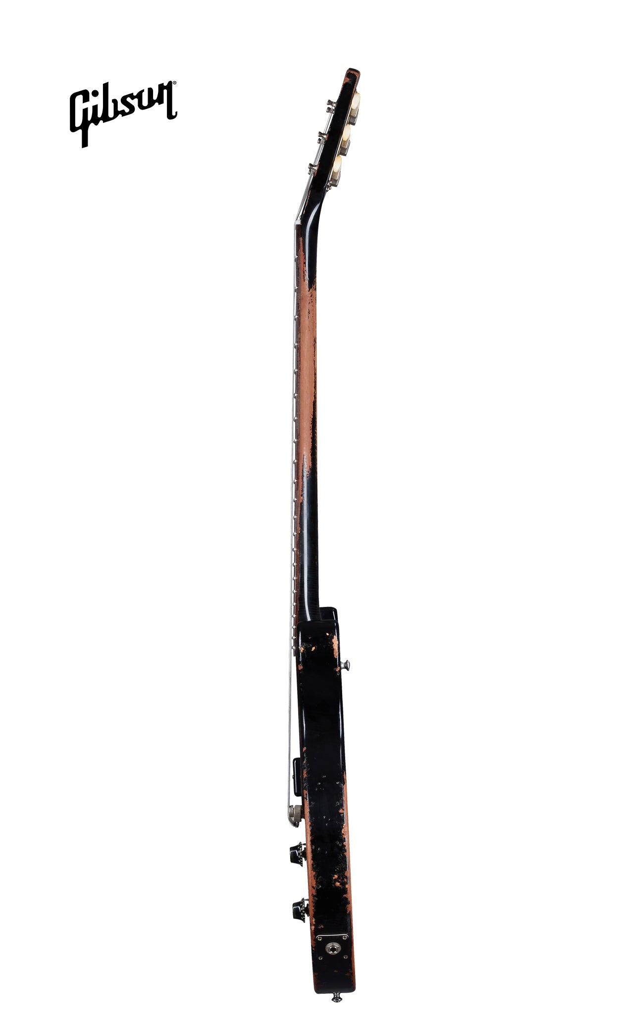 GIBSON 1960 LES PAUL JUNIOR DOUBLE CUT REISSUE ULTRA HEAVY AGED ELECTRIC GUITAR - EBONY - Music Bliss Malaysia