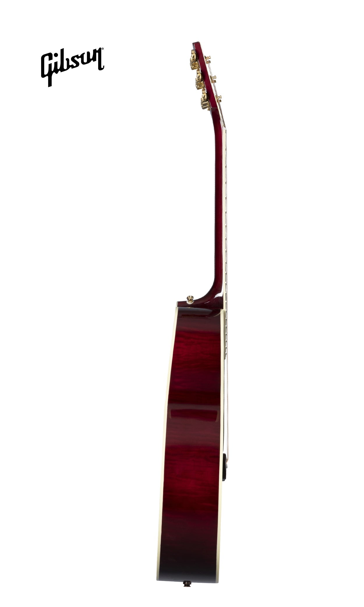 GIBSON SJ-200 STANDARD MAPLE LEFT-HANDED ACOUSTIC-ELECTRIC GUITAR - WINE RED - Music Bliss Malaysia